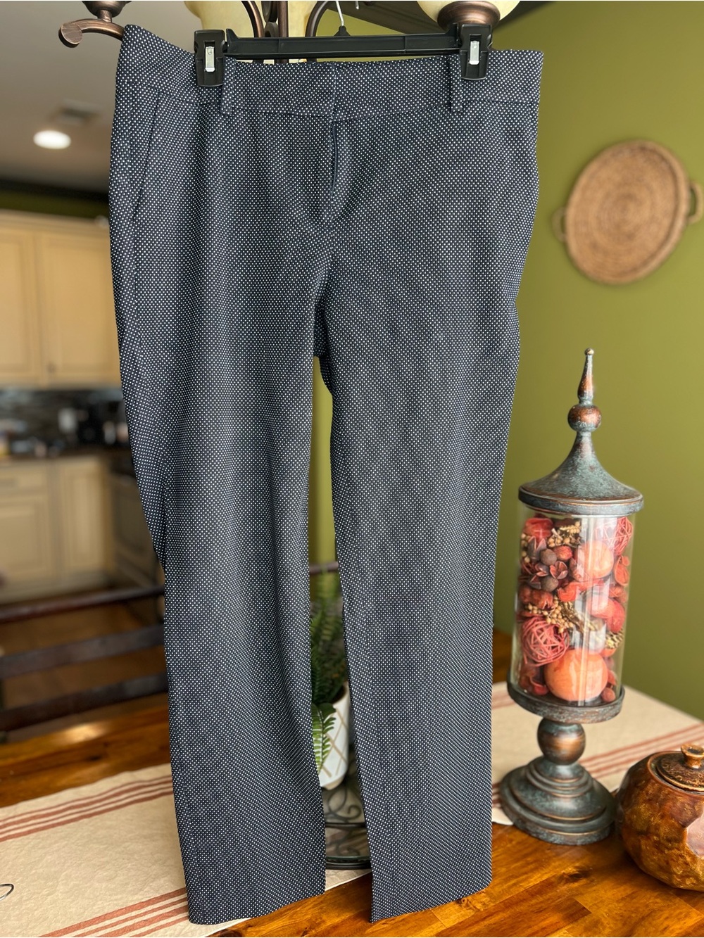 Ann Taylor Navy Polka Dot Dress Pants